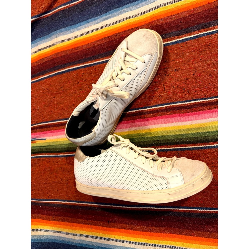p448 Sneakers Women EU 41/US 9.5-10 White Leather Suede - Picture 2 of 10